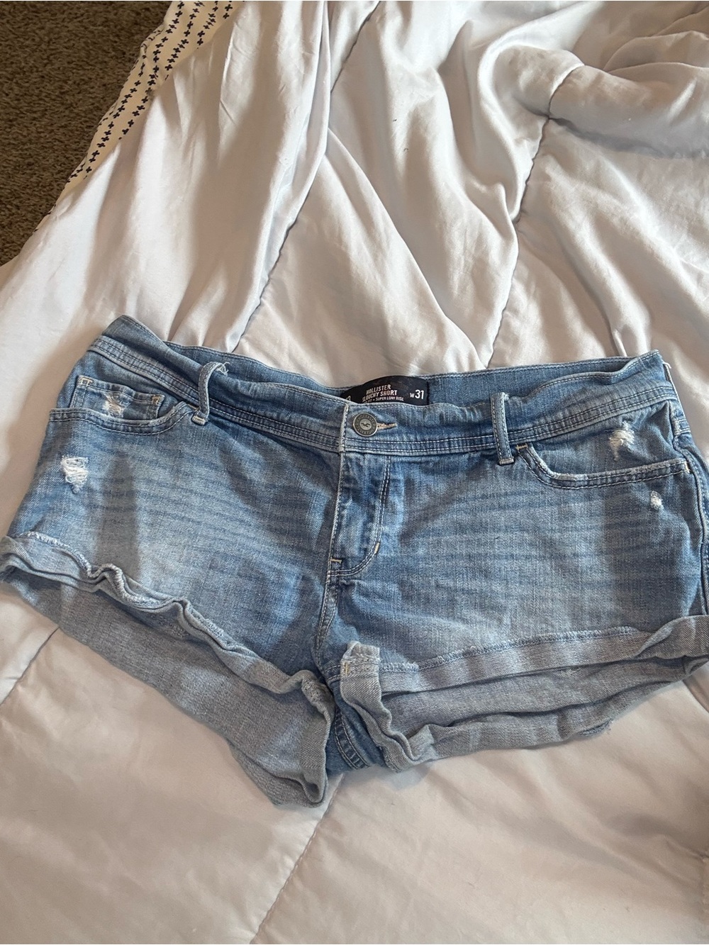 Hollister Light Blue Denim Short Shorts